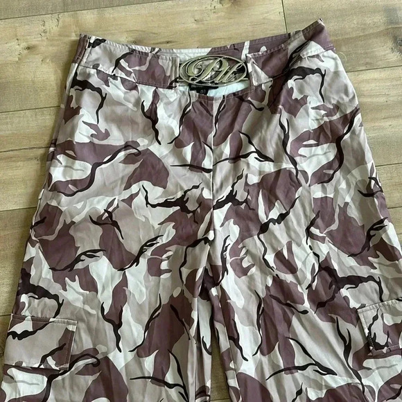 NWT PRETTYLITTLETHING Grey Camo Metal Trim Cargo Pants Sz 10 - Picture 7 of 13